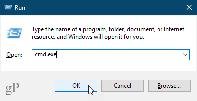 Deschideți fereastra Prompt de comandă în Windows 10