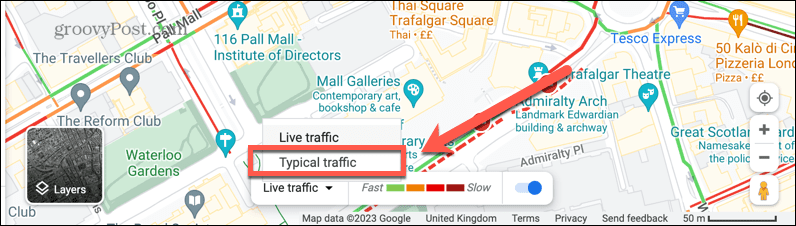 trafic tipic google maps