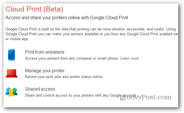 Imprimați de la Nexus 7 prin Google Cloud Print