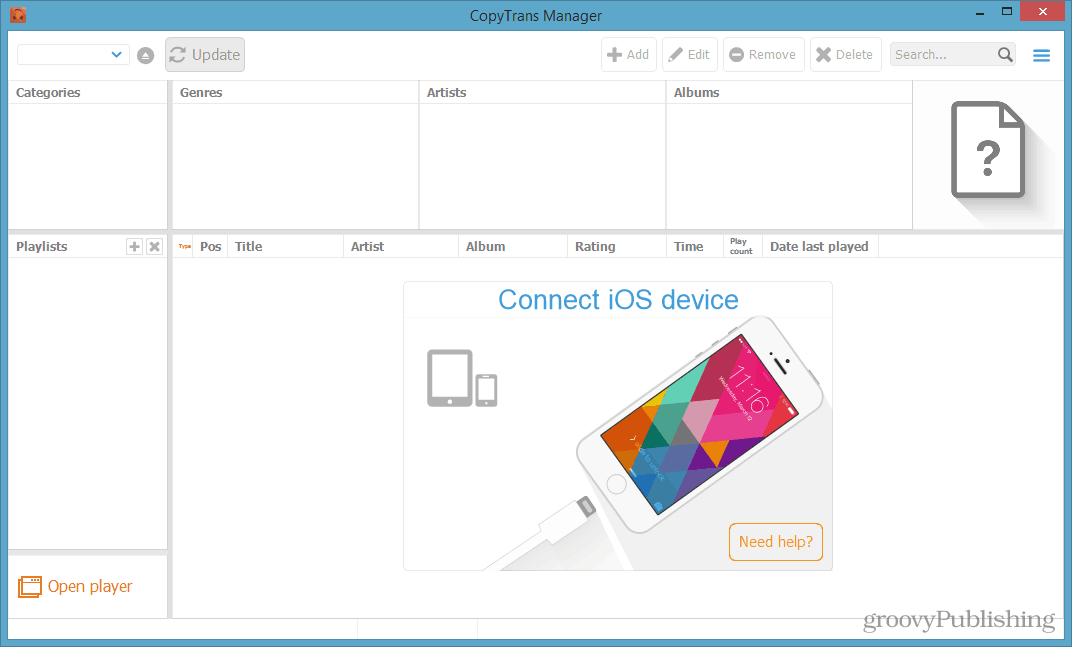 dispozitivul ios conectează muzica de sincronizare 