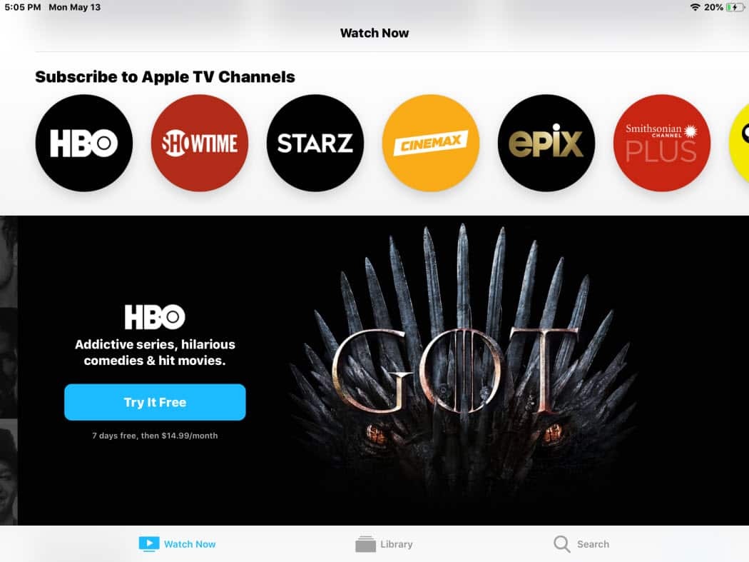 Abonamente pentru noul canal Apple TV pentru aplicațiile iPad