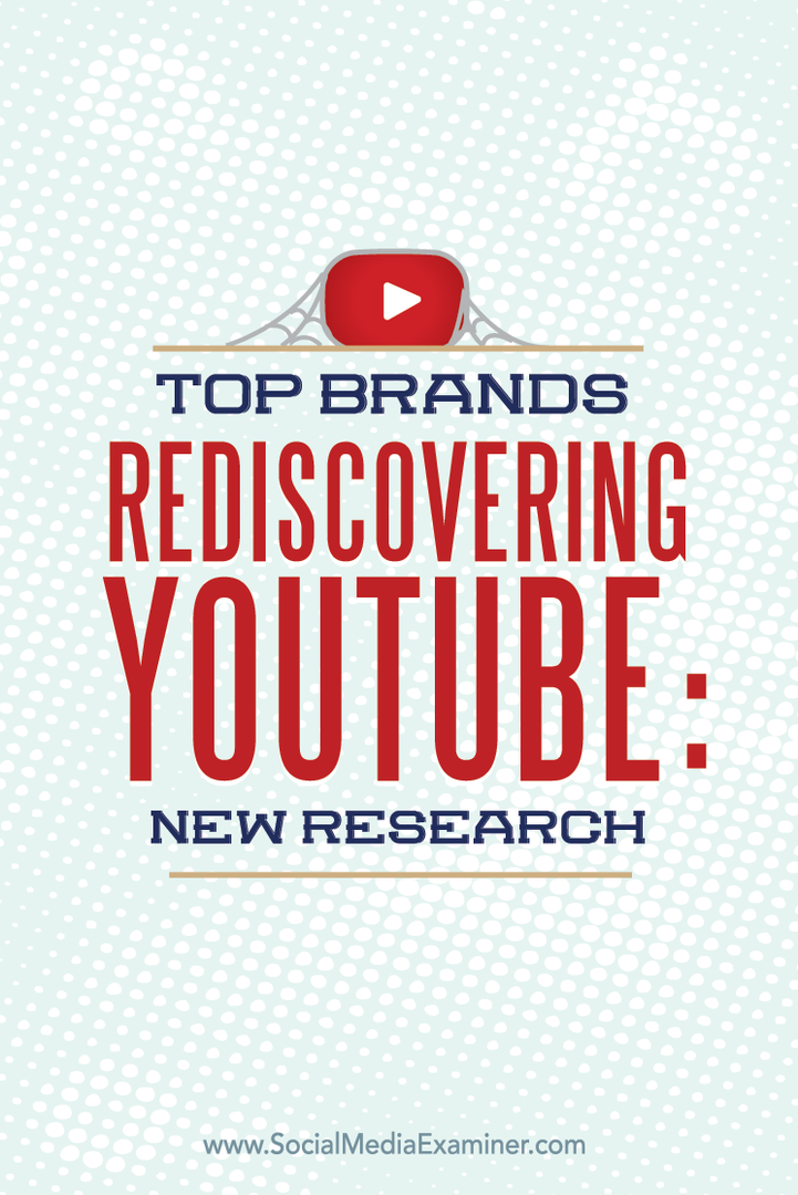 Cele mai importante mărci care redescoperă YouTube: Cercetare nouă: examinator social media
