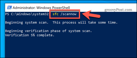 Utilizarea instrumentului SFC pe Windows 10