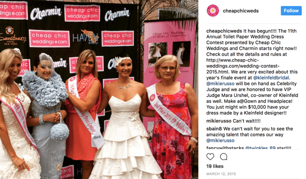 Charmin este unul dintre sponsorii unui concurs social anual în care clienții realizează rochii de mireasă din hârtie igienică. În cadrul concursului din 2015, Kleinfeld Bridal a câștigat și premiul cu răsplata unei rochii personalizate pentru câștigător.