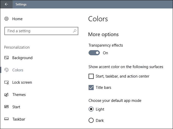 Windows personalizat 10 creatori actualizează culorile