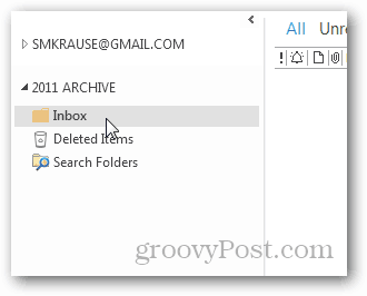 cum se creează fișierul pst pentru Outlook 2013 - inbox folder nou