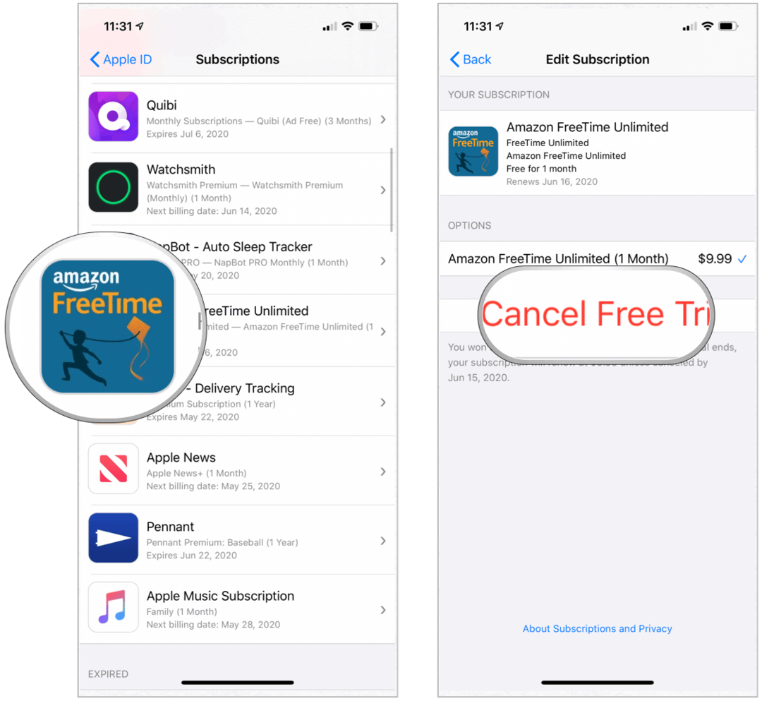 App Store Anulează încercarea gratuită