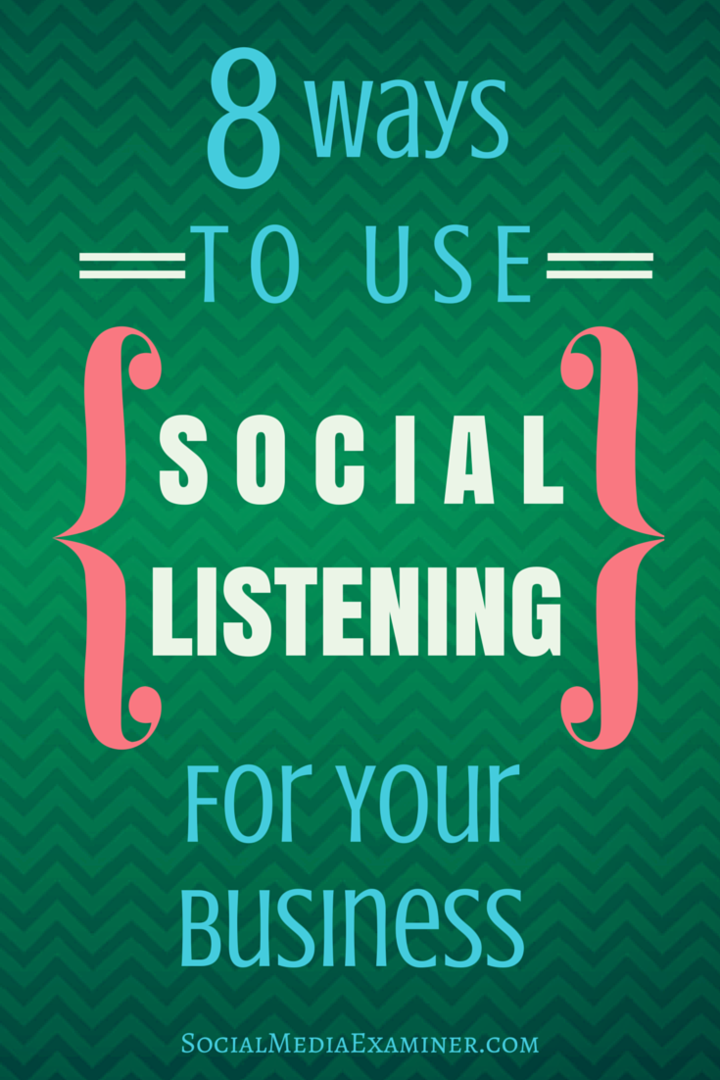 8 moduri de a utiliza ascultarea socială pentru afacerea dvs.