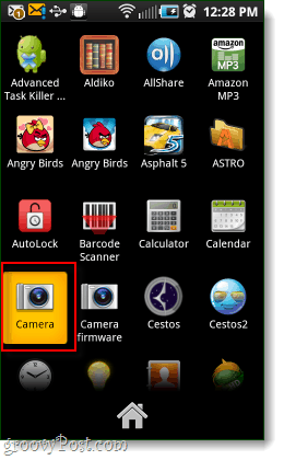 aplicație pentru camere Android în sertarul aplicației