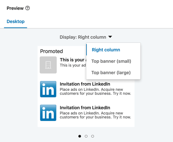 Cum se creează un anunț text LinkedIn, pasul 13, previzualizarea anunțului