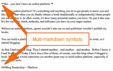 simboluri multimarkdown în text