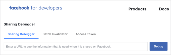 Utilizați instrumentul Debugger pentru a vă asigura că Facebook trage imaginea corectă de previzualizare a linkului Facebook.