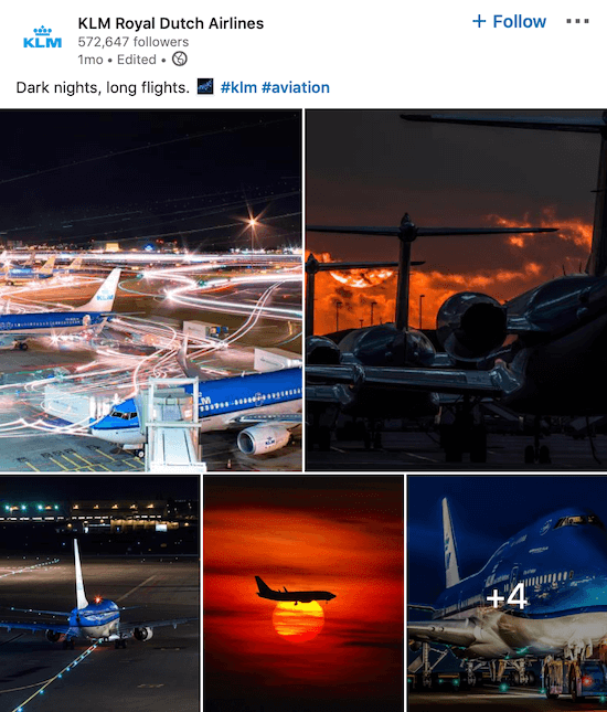 Postare pe pagina KLM LinkedIn pentru mai multe fotografii
