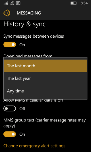2 copii de rezervă pentru mesaje Windows 10 mobile