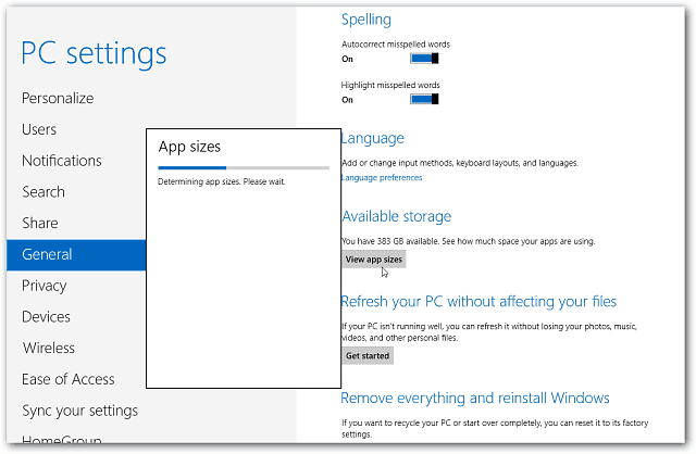 Cât de mari sunt aplicațiile mele Windows 8 instalate?