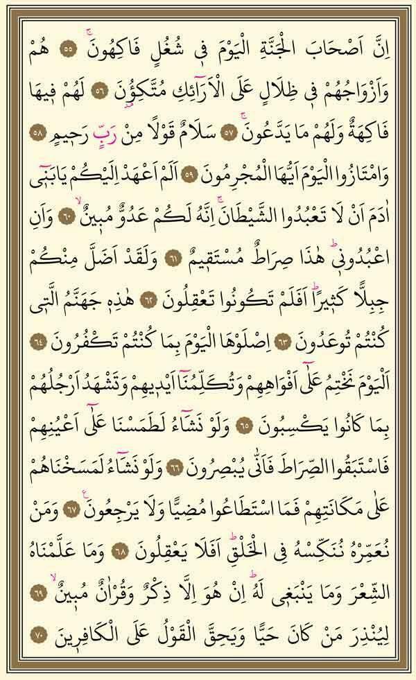 Surah Yasin a 5-a pagină