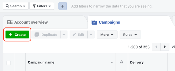 Cum să vizați clienții potențiali calzi cu anunțurile Facebook Messenger, pasul 1, creați campania în Ads Manager