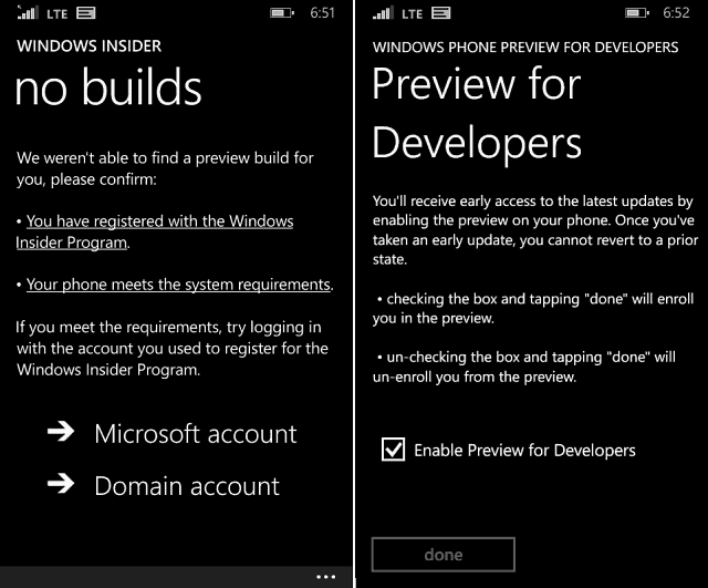 Windows Phone 10 Previzualizare pentru suport pentru dispozitive 512 MB
