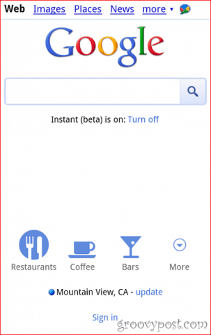 butoanele de locație mobilă Google