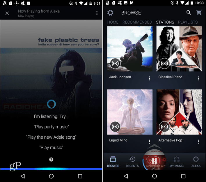 Aplicația Alexa Music Android