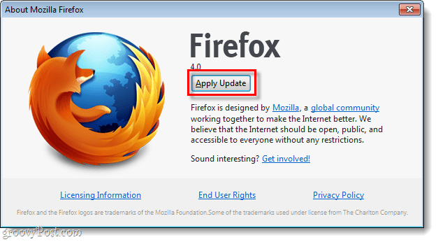Firefox 4 aplică actualizarea