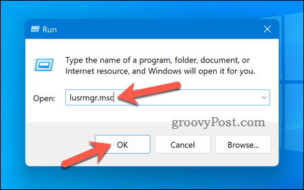 Deschide lusrmgr pe Windows 11