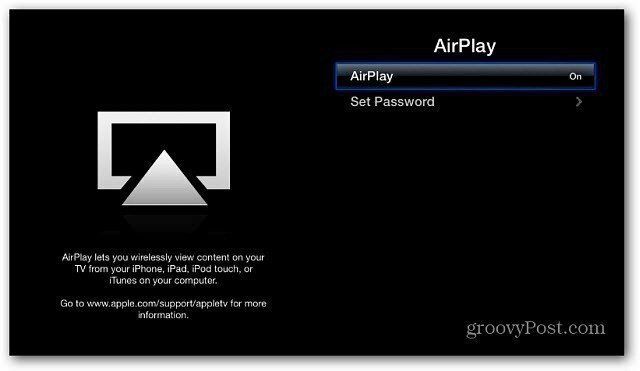 AirPlay Activat Apple TV