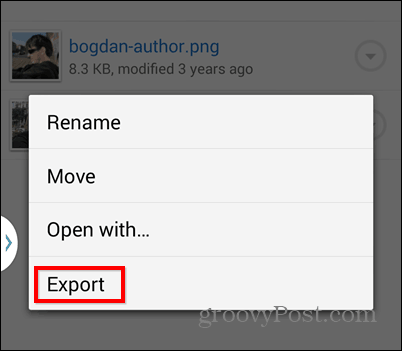 Export Dropbox la export SD