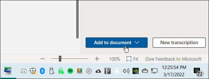 transcrie un fișier audio în Microsoft Word