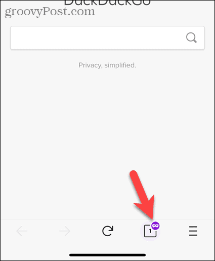 Indicator de navigare privat în Firefox pentru iOS