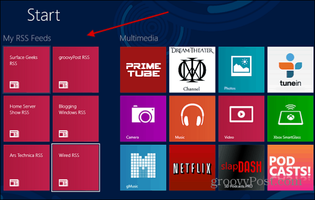 Aplicația Windows 8 de știri RSS