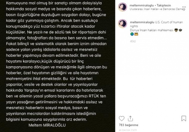 Actrița Meltem Miraloğlu, nu neagă știrea care a divorțat!
