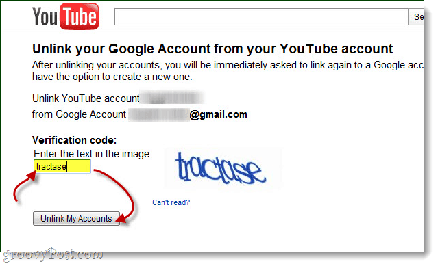 confirmați că doriți să vă deconectați conturile Google și YouTube