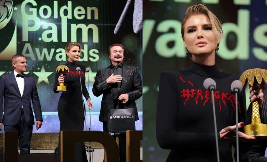 Gülben Ergen a primit ovație în picioare! El le-a amintit copiilor din Gaza la ceremonia de premiere