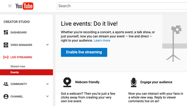 Configurați Hangouts live cu YouTube Live pentru a vă face interviul video.
