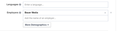 anunțul facebook care vizează numele companiei
