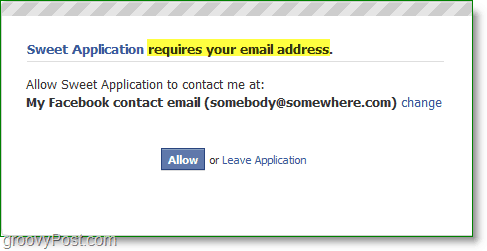 Captura de ecran spam de e-mail Facebook - necesită adresa dvs. de e-mail