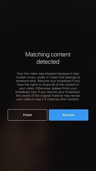 Instagram va întrerupe acum un videoclip live dacă detectează că conținutul audio, muzical sau video transmis în mod direct încalcă drepturile de autor ale altcuiva.