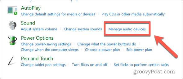 Windows gestionează dispozitivele audio