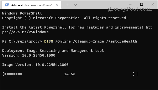 Scanarea DISM Windows 11
