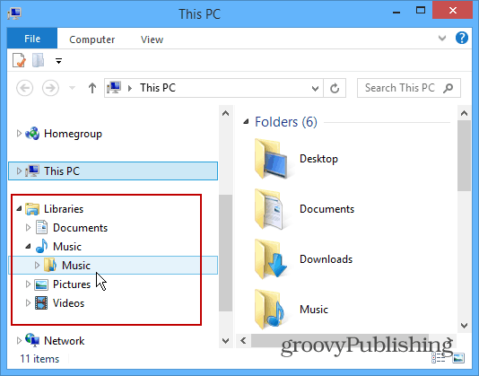 Windows 8.1 Sfat: readuceți bibliotecile în File Explorer