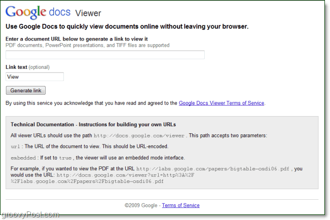 Google Docs Viewer vă permite să vizualizați orice document online