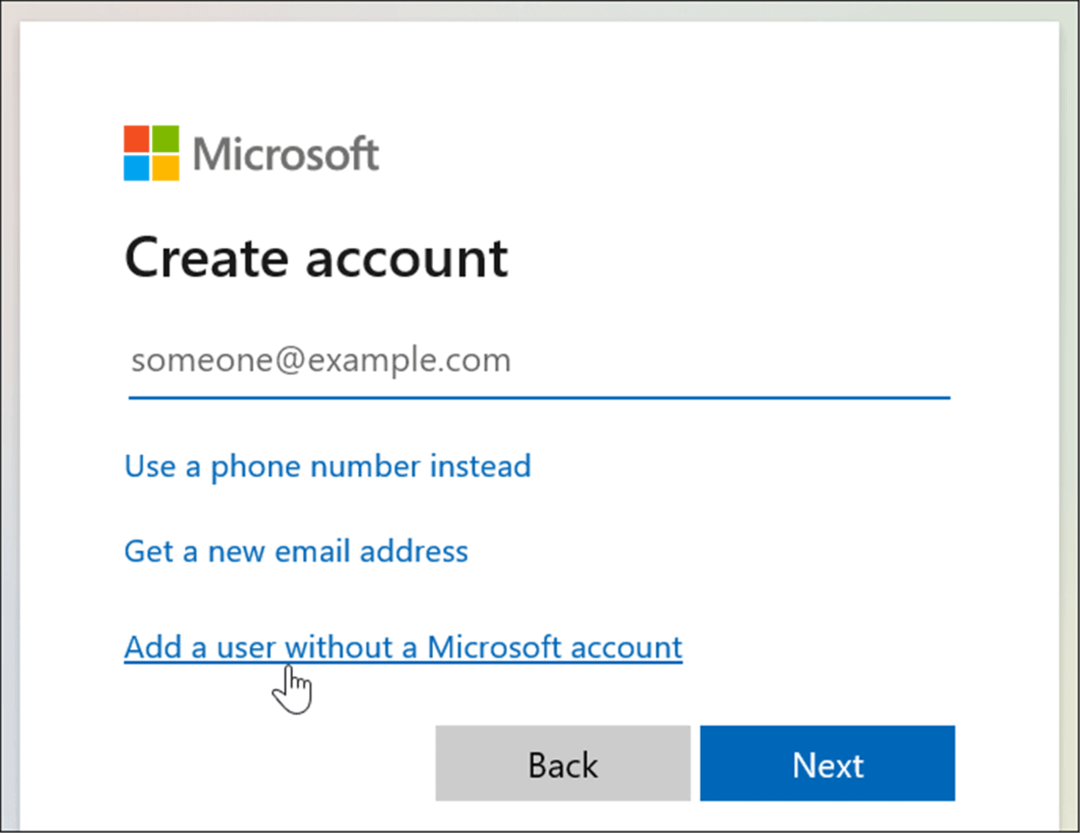 adăugați utilizator fără cont Microsoft