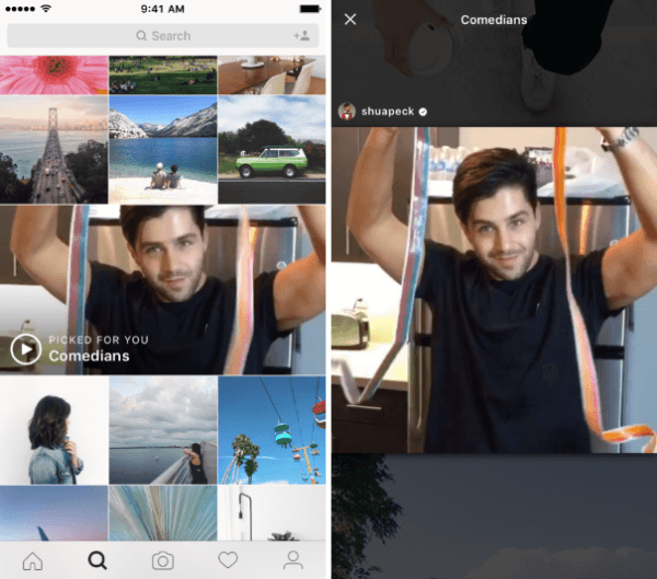 instagram explorează canalele de interes
