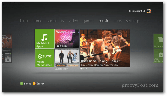 Tabloul de bord Xbox 360