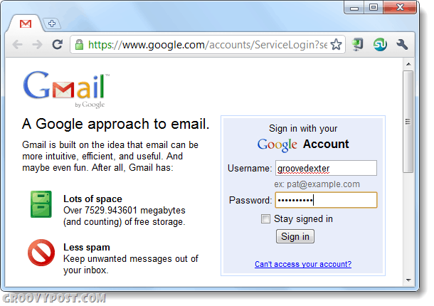conectați-vă la gmail folosind Chrome de două ori