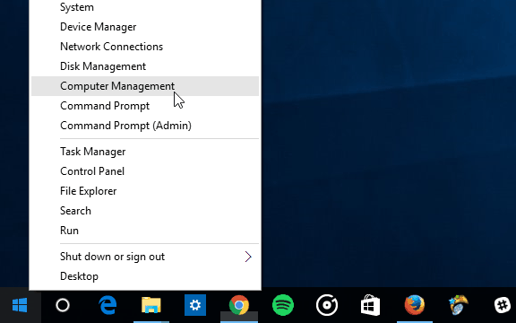 2 acces rapid Windows 10 Computer Management