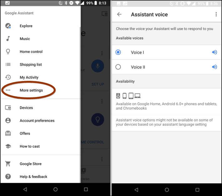 Schimbați Google Assistant Voice