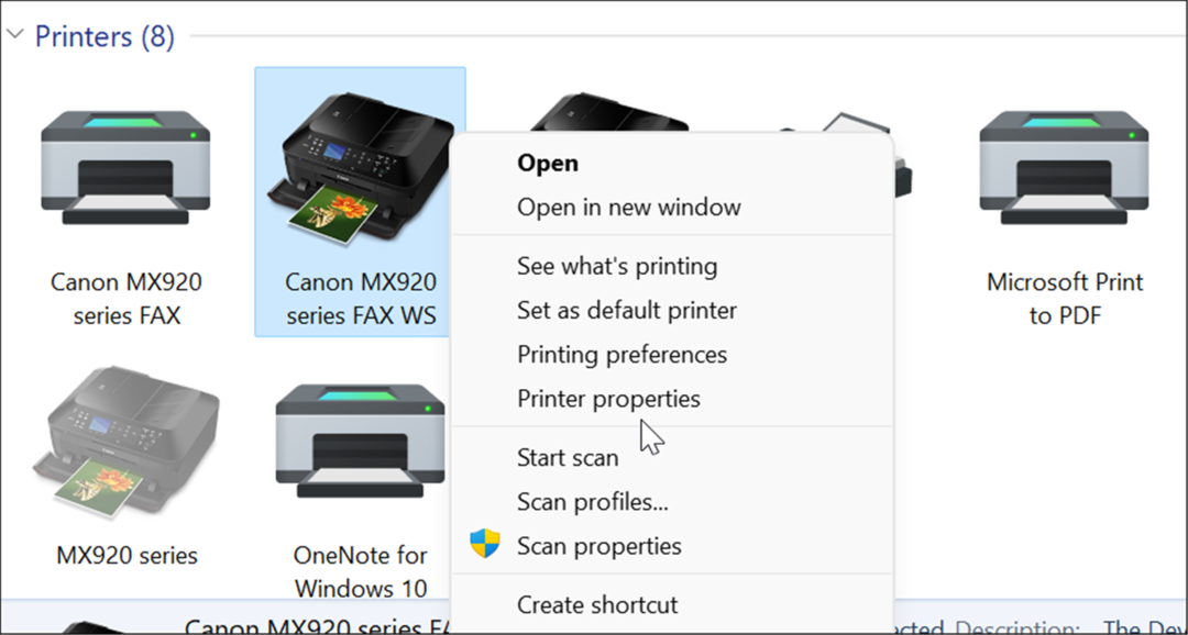proprietățile imprimantei partajează o imprimantă în Windows 11