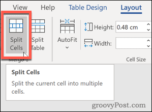 Buton Split Cells